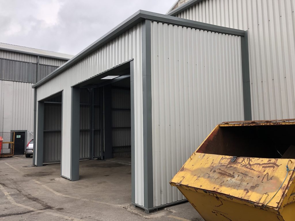 5m x 14m steel bus shelter extension building in Swalwell Newcastle